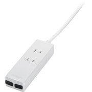 USBポート付きOAタップ 2個口/2ポートタイプ 2m ホワイト BSTA22W20WH