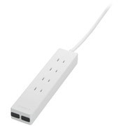 USBポート付きOAタップ 4個口/2ポートタイプ 3m ホワイト BSTA24W30WH