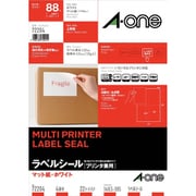 ラベルシール［プリンタ兼用］ マット紙・ホワイト A4 4面 22シート(88片) 72204
