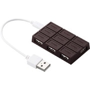 USB2.0ハブ Cioco.（ショコ） バスパワー 4ポート 0.1m ブラウン U2H-CH4BBR