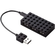 USB2.0ハブ ToyBrick（トイブリック） バスパワー 4ポート 0.1m ブラック U2H-BL4BBK