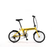 折りたたみ自転車 18型 外装6段変速 イエロー HUMMER FDB186