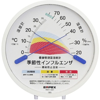 季節性インフルエンザ　感染防止目安温湿度計 TM-2584