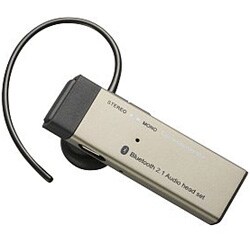 Bluetooth2.1対応 ハンズフリーヘッドセット ACアダプタ付き ゴールド LBT-HPS01C2AGD