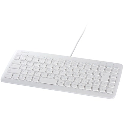 USB接続 コンパクトキーボード ホットキー搭載 ホワイト BSKBU05WH