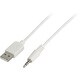 第3世代 iPod shuffle用 USB2.0ケーブル USB TypeA-3.5mmステレオミニプラグ 1.2m ホワイト BSIPC03S12WH
