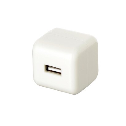 キューブ型USB充電器 1ポートタイプ ホワイト BSIPA01WH