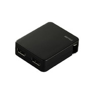 平型USB充電器 2ポートタイプ ブラック BSIPA04BK