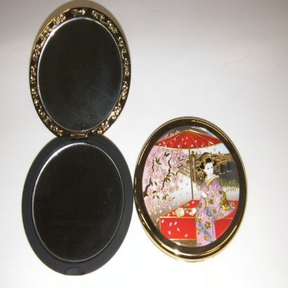 MK-64 [彫金コンパクトミラー Chokin Compact Mirror 花見]