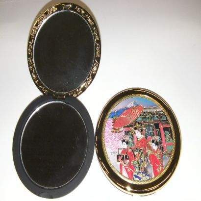 MK-64 [彫金コンパクトミラー Chokin Compact Mirror 花魁]
