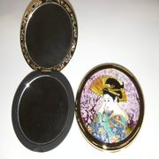 MK-64 [彫金コンパクトミラー Chokin Compact Mirror 扇子]