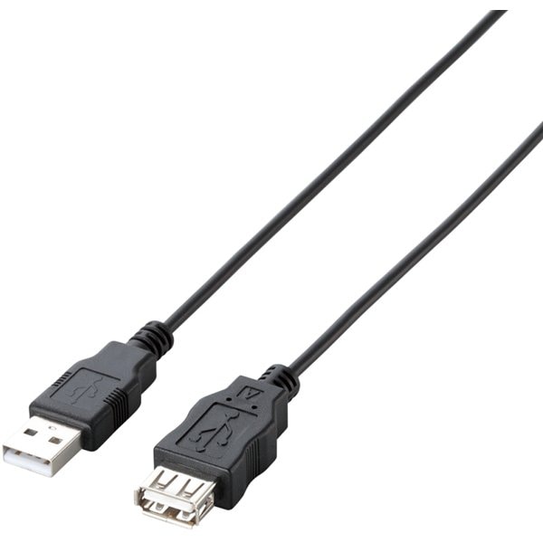 エコUSB2.0延長ケーブル A-Aメスタイプ 2m ブラック U2C-JE20BK