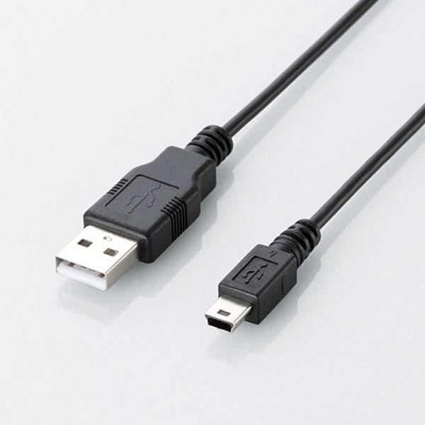 エコUSB2.0ケーブル A-miniBタイプ 0.5m ブラック U2C-JM05BK