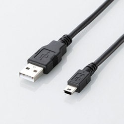 エコUSB2.0ケーブル A-miniBタイプ 5m ブラック U2C-JM50BK