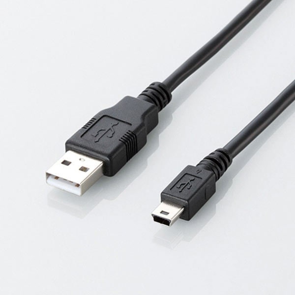 エコUSB2.0ケーブル A-miniBタイプ 5m ブラック U2C-JM50BK