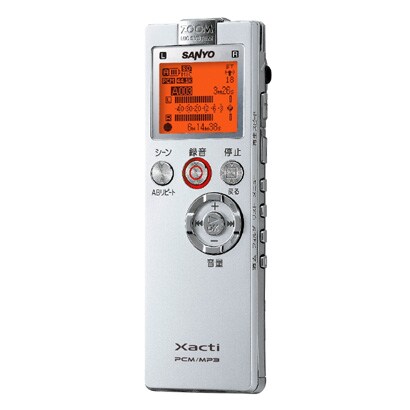 リニアPCM対応 ICレコーダー シルバー Xacti（ザクティ） SOUND RECORDER 4GB ICR-PS504RM（S）