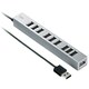 磁石付き10ポートUSB2.0ハブ シルバー USB-HUB256SV