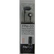 FPM-03BK [FitsPod MUSIK iPhone対応ステレオイヤホンマイク ブラック]