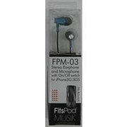 FPM-03BL [FitsPod MUSIK iPhone対応ステレオイヤホンマイク ブルー]