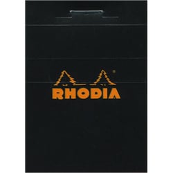 cf102009 ブロックロディア No.10 ブラック メモ帳 5mm方眼 ミシン目あり A8サイズ相当（5.2×7.5cm）