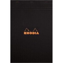 cf182009 ブロックロディア No.18 ブラック メモ帳 5mm方眼 ミシン目あり A4サイズ相当(21×29.7cm)