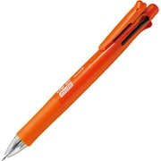 多機能ペン クリップ-オン マルチF ボール径:0.7mm ノック式 インク色:4色(黒・青・赤・緑) シャープペン芯径:0.5mm 本体色:パワフルオレンジ 可動式バインダークリップ搭載 B4SA1-POR