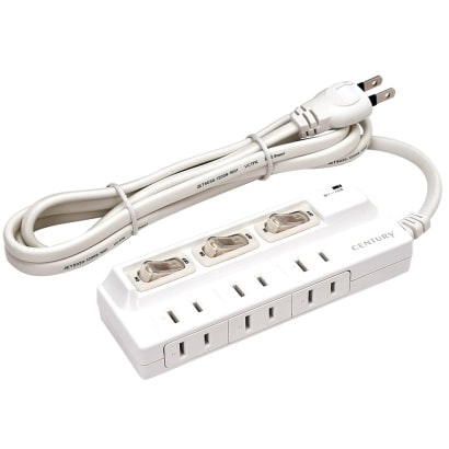 OAタップ 6口3点独立スイッチ 1.8m 雷サージ保護機能付き ホワイト COT2P6S3-WT