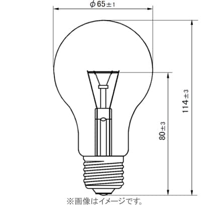 白熱電球 街灯用電球 E26口金 110V 100W形 65mm径 クリア G100WD