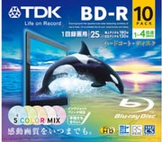 録画用BD-R追記型 1-4倍速 片面1層 25GB 10枚 インクジェットプリンター対応 カラーミックス スタンダードシリーズ BRV25PWMB10A