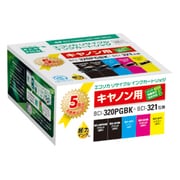 互換リサイクルインクカートリッジ キヤノン BCI-321+320/5MP 4色パック+320PGBK互換 ECI-C320+3215P/BOX