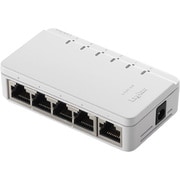 10/100Mbps スイッチングHUB 5ポート 電源外付 プラスチックケース ホワイト LAN-GMSW05B/WH