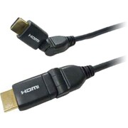 HDMIケーブル 1.0m ブラック ダブルスイングタイプ ハイスピード イーサネット対応 3D映像対応 HDM-HESW10/BK