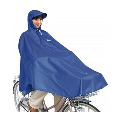 ブルー 自転車屋さんのポンチョ