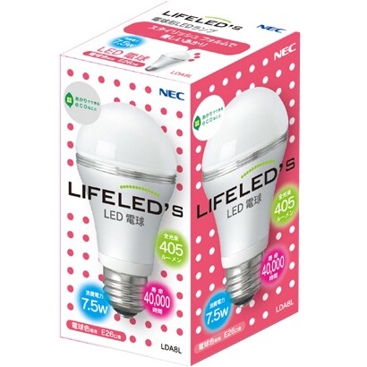 LED電球 E26口金 電球色相当 405lm LIFELED’S LDA8L