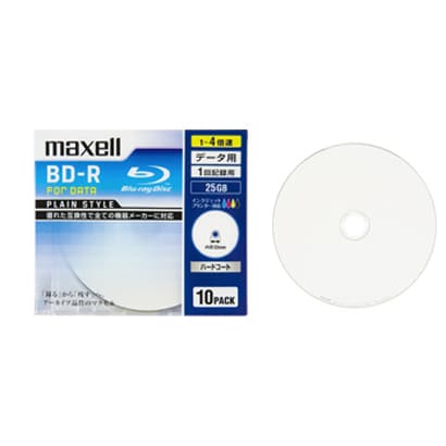 データ用BD-R 追記型 片面1層 25GB 1-4倍 インクジェットプリンター対応 10枚 BR25PPLWPB.10S
