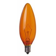 白熱電球 シャンデリア球 E12口金 100~110V 40W 32mm径 アンバー C321240CAT