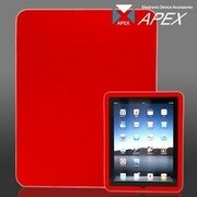 iPad用  ソフトシリコンカバーケース レッド APEX-143193