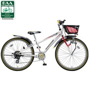 子供用自転車(24型) ホワイト&レッド CIデッキ・7段シフト クロスファイヤージュニア CF247 1A002C0