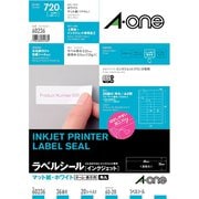 ラベルシール［インクジェット］ マット紙・ホワイト A4 36面 四辺余白付 角丸 20シート(720片) 60236
