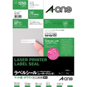 ラベルシール［レーザープリンタ］ マット紙・ホワイト A4 125面 四辺余白付 角丸 10シート(1250片) 65125
