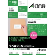 ラベルシール［レーザープリンタ］ マット紙･ホワイト A4 6面 四辺余白付 角丸 100シート(600片) 66206