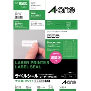 ラベルシール［レーザープリンタ］ マット紙・ホワイト A4 95面 四辺余白付 角丸 100シート(9500片) 66295