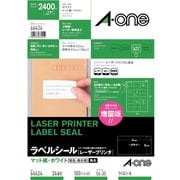 ラベルシール［レーザープリンタ］ マット紙・ホワイト A4 24面 四辺余白付 角丸 100シート(2400片) 66424
