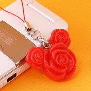 ディズニー×フラワーストラップ(バラ/RD)