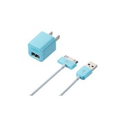 iPod対応 USB ACアダプター＆Dockケーブルセット シアンブルー RA-ADF31C