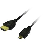 HDMI-マイクロHDMIケーブル 1.0m ブラック スリムタイプ ハイスピード イーサネット対応 3D映像対応 HDM-HEMM10/BK