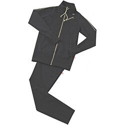 30up [シェイプスーツサーモGeTiAマルチポケット  レディス トラックトップ (ブラック×ゴールド) L]