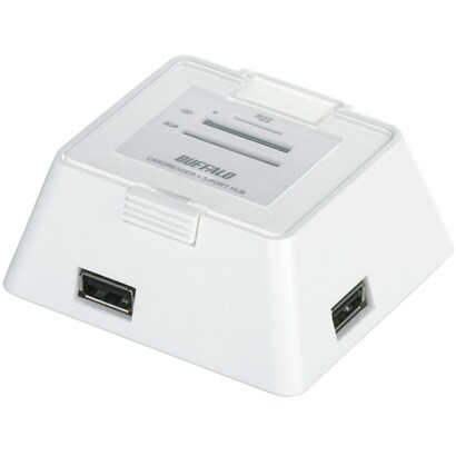 40+5メディア対応カードリーダー/ライター USBハブ付 ホワイト BSCRA40HU2WH