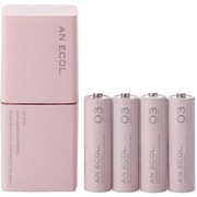 ニッケル水素充電池セット 単3形4本 ピンク AN ECOL. (アン エコル) DE-JJ43P4PN