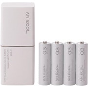 ニッケル水素充電池セット 単3形4本 ホワイト AN ECOL. (アン エコル) DE-JJ43P4WH